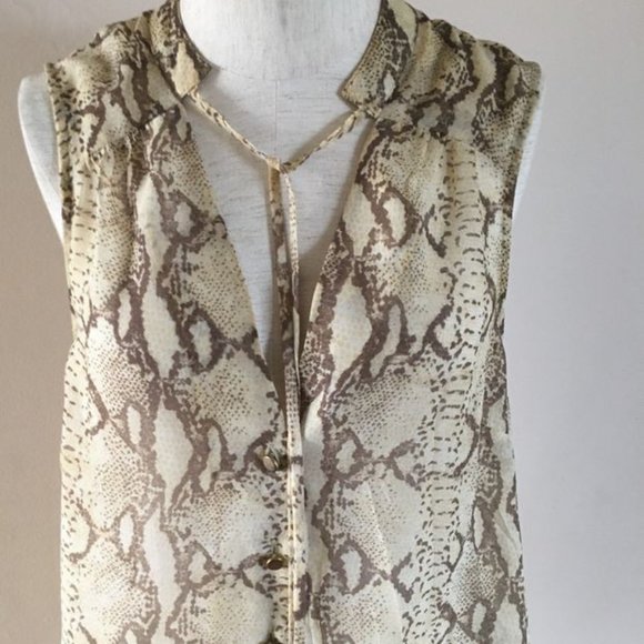 H&M Sheer Snake Skin Print Blouse - Picture 1 of 8
